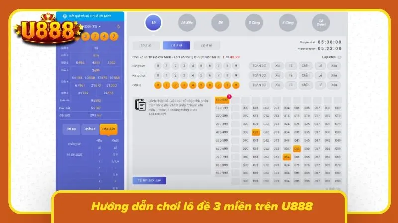 Khu vực chọn số được sắp xếp gọn gàng, thuận tiện thao tác
