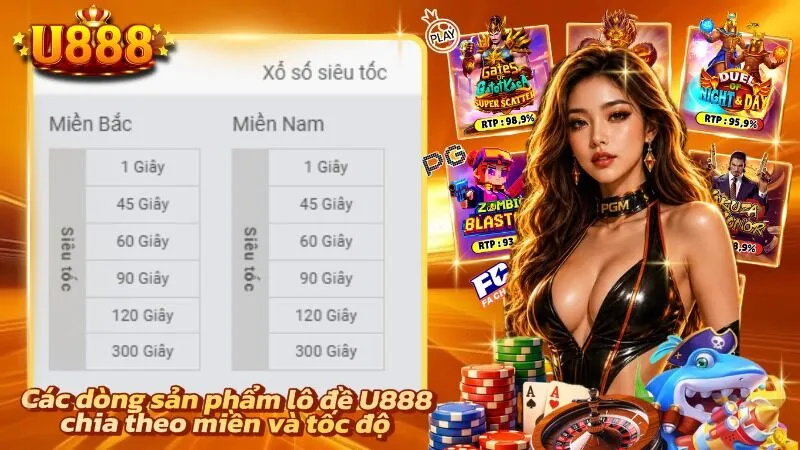 Sảnh hiển thị từng khu vực và tốc độ trả thưởng theo danh mục riêng