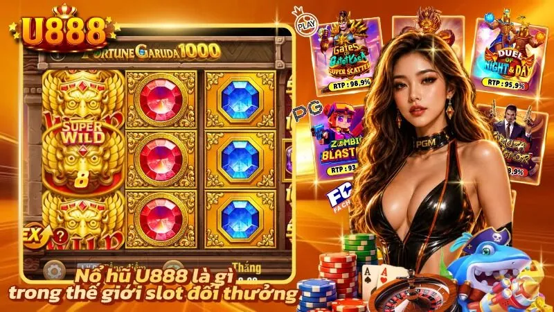 Giao diện sảnh quay hũ nổi bật với nhiều biểu tượng game bắt mắt